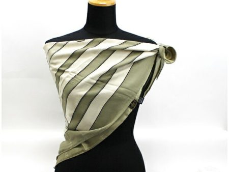 FENDI Silk Scarf Muffler Khaki x Ivory Belt Pattern AB Rank  Women s Online Sale