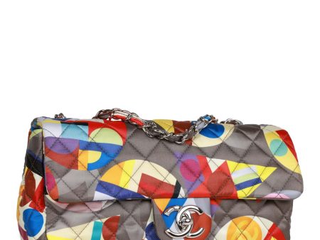 Chanel Medium Flap Bag Coco Color Multicolor Nylon Silver Hardware Online Hot Sale