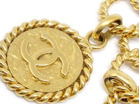 CHANEL 1990 Medallion Gold Chain Belt 25 Online