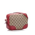 Gucci GG Canvas Shoulder Bag 449413 Brown Red Leather Ladies Gucci Online