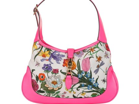 Gucci Flora New Jackie Canvas Shoulder Bag Hot on Sale