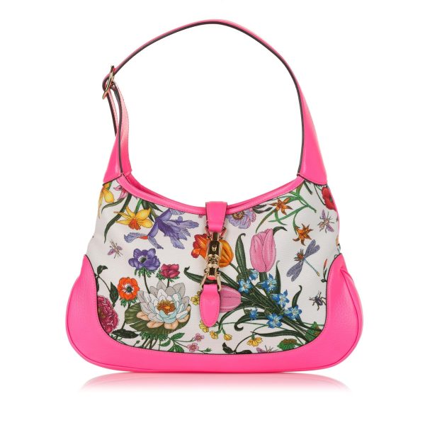 Gucci Flora New Jackie Canvas Shoulder Bag Hot on Sale