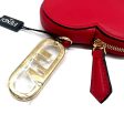 Fendi heart-shaped coin case wallet leather ladies red gold metal fittings 8M0467 new FF logo gift For Discount