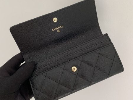 Chanel caviar quilted gusset flap Wallet Supply