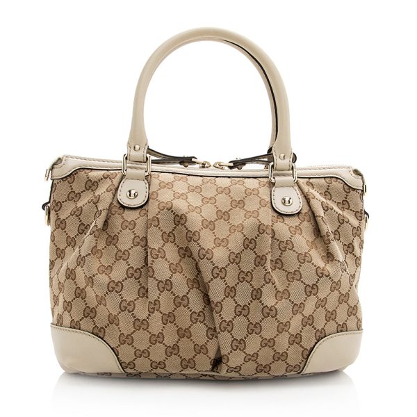 Gucci GG Canvas Sukey Top Handle Medium Satchel Online now