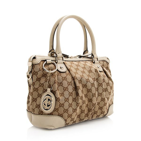 Gucci GG Canvas Sukey Top Handle Medium Satchel Online now