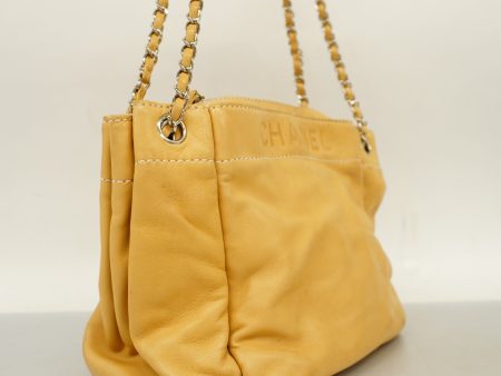 CHANEL   Chain Shoulder Women s Leather Shoulder Bag Beige on Sale