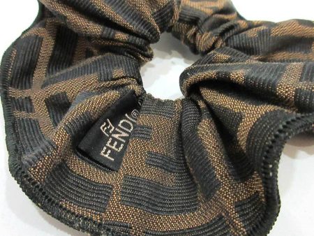 FENDI accessory Zucca scrunchie brown tea hair rubber ladies canvas Fashion