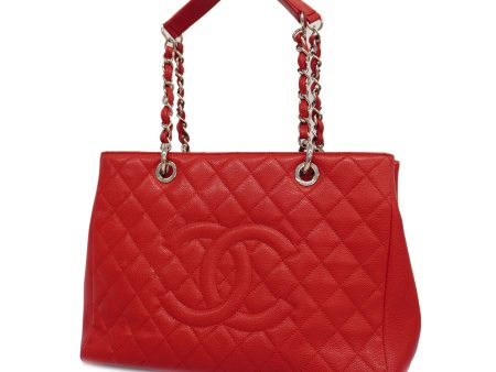 CHANEL   Matelasse Chain Shoulder Women s Leather Tote Bag Red Color Hot on Sale