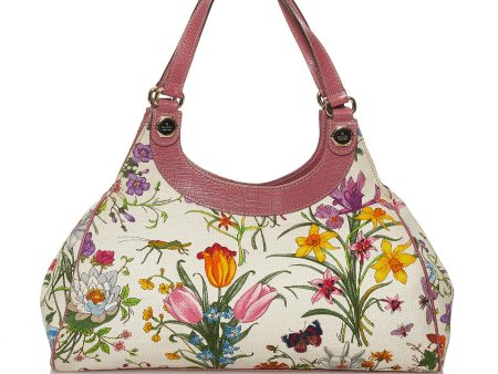 Gucci Flora Canvas Shoulder Bag on Sale