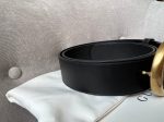 Gucci GG Marmont Black Leather Belt with Gold Buckle (£380) For Sale