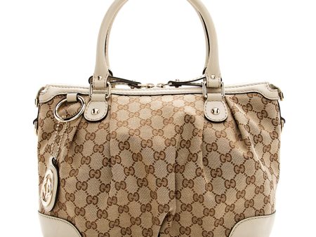 Gucci GG Canvas Sukey Top Handle Medium Satchel Online now