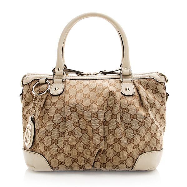 Gucci GG Canvas Sukey Top Handle Medium Satchel Online now