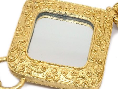 Chanel 1994 Bell Mirror Gold Chain Pendant Necklace Supply