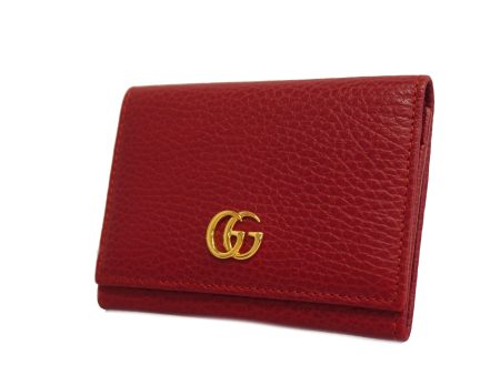 Gucci GG Marmont 474748 Leather Business Card Case Red Color For Discount