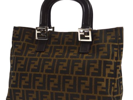 FENDI Zucca Tote Handbag Brown 96495 Hot on Sale