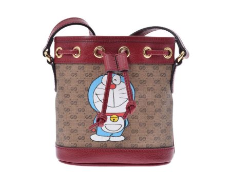 Gucci Doraemon Collaboration Mini Type Beige Red 647801 Women s PVC Calf Shoulder Bag Online