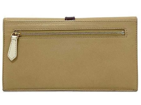 FENDI Bifold Long Wallet White Beige Wine Red Chameleon 8M0283 Patent Leather  Flap Clutch Bag Belt Women s For Discount