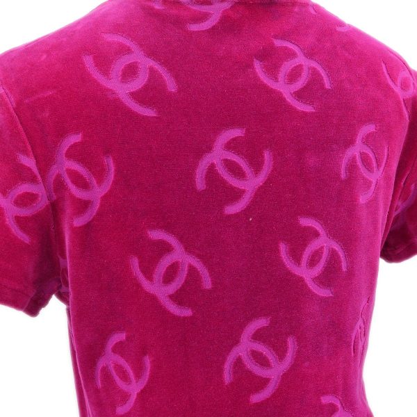 Chanel * Spring 1996 Velvet CC-print T-shirt dress #40 For Discount