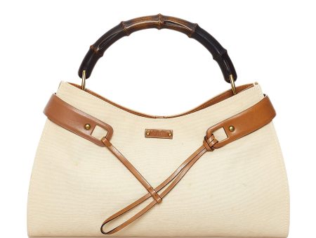 Gucci Bamboo Canvas Handbag Cheap