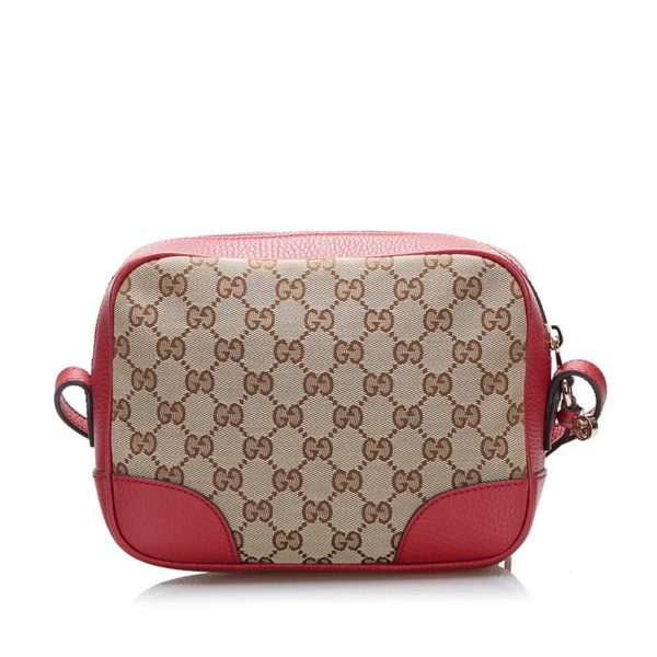 Gucci GG Canvas Shoulder Bag 449413 Brown Red Leather Ladies Gucci Online