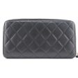 CHANEL  Matelasse Round Zip Wallet Long Black Ladies Online Sale