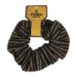 FENDI Scrunchie Pecan Other Fashion Goods Canvas Brown Black Hair Accessories Wraps Elastics For Sale