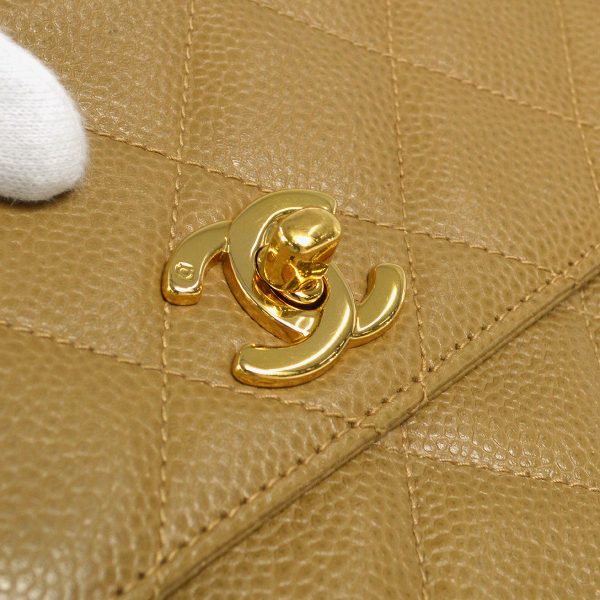 CHANEL * 1996-1997 Flap Box Vanity Shoulder Bag Small Beige Caviar Online