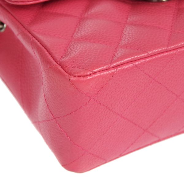 CHANEL * 2006-2008 Classic Square Flap Mini 17 SHW Pink Caviar Online now