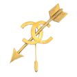 Chanel 1993 Arrow Brooch Pin Gold For Sale