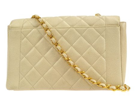 CHANEL * 1996-1997 Tall Diana Flap Medium Ivory Caviar Discount