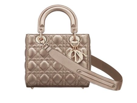 Christian  Dior Bag Metallic Gold-Tone Cannage Calfskin Discount