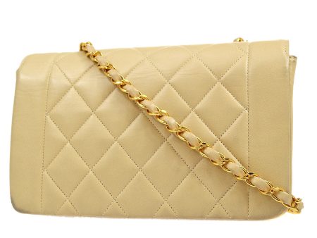 Chanel *1994-1996 Beige Lambskin Diana Small Hot on Sale