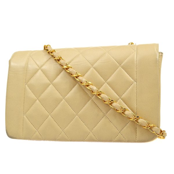 Chanel *1994-1996 Beige Lambskin Diana Small Hot on Sale