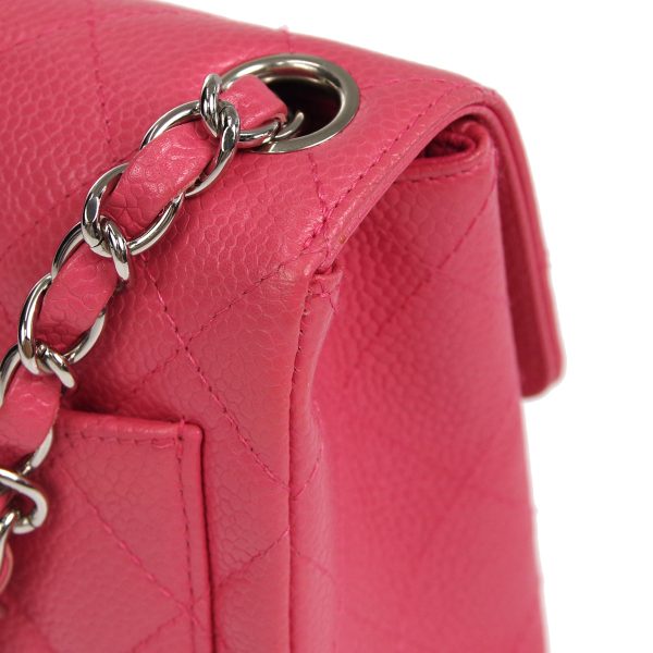 CHANEL * 2006-2008 Classic Square Flap Mini 17 SHW Pink Caviar Online now