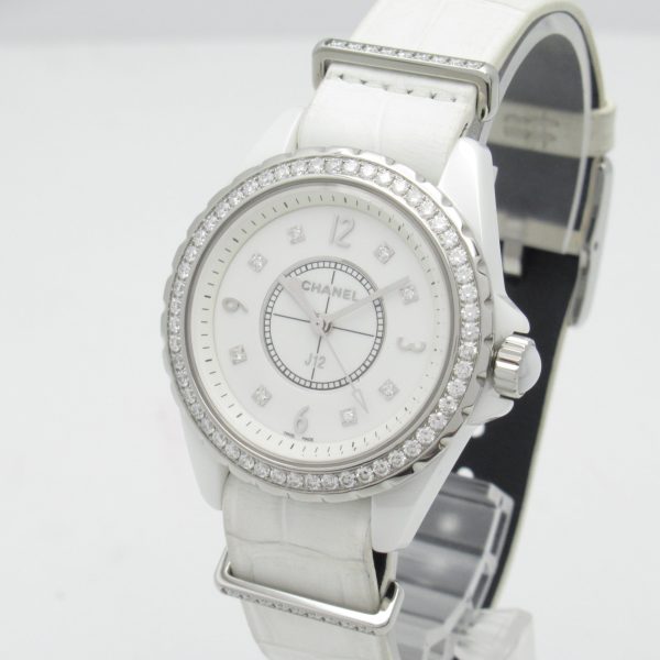 CHANEL J12 G.10 Bezel Loop Diamond 8P Diamond Wrist Watch Wrist Watch H4190 Quartz White ceramic Leather belt diamon H4190 Hot on Sale