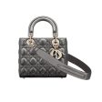 Christian  Dior Bag Metallic Gunmetal Cannage Calfskin Online Sale