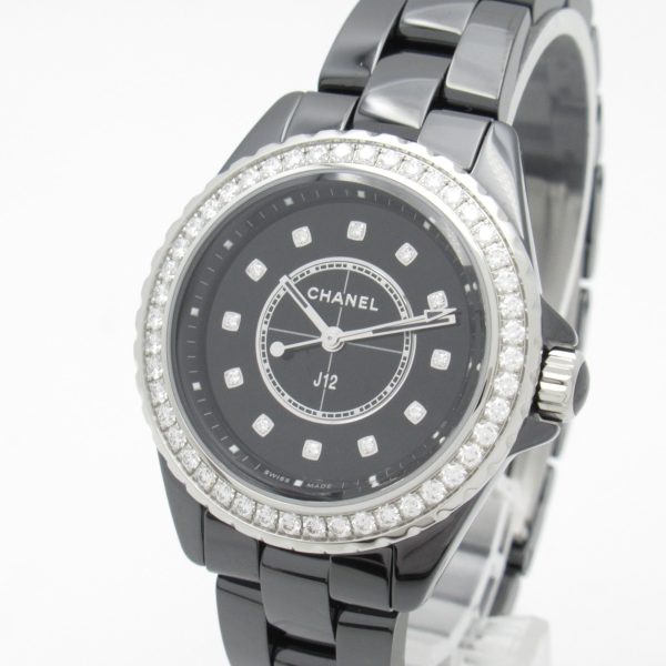 CHANEL J12 12P diabezel Wrist Watch watch Wrist Watch H6419 Quartz Black ceramic diamond H6419 For Cheap