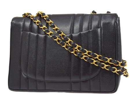 CHANEL 1991-1994 Vertical Classic Flap Jumbo Black Caviar For Sale