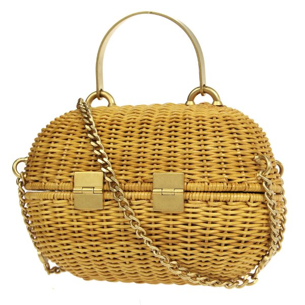 Chanel * 2004 Woven Wicker Love Basket Bag Sale