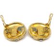 CHANEL 1980s Crystal & Gold Quilted Earrings Clip-On Online Sale