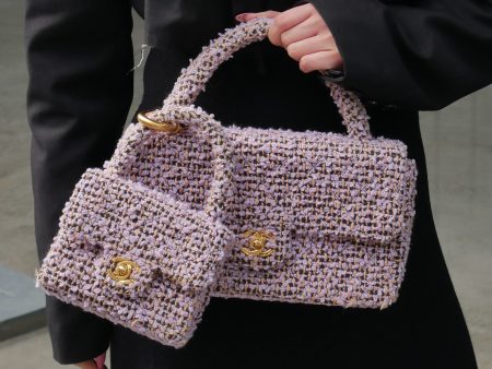 CHANEL * 1994 Tweed Top Handle Bag Set Online now