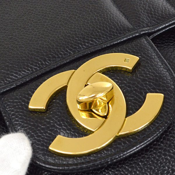 CHANEL 1991-1994 Vertical Classic Flap Jumbo Black Caviar For Sale