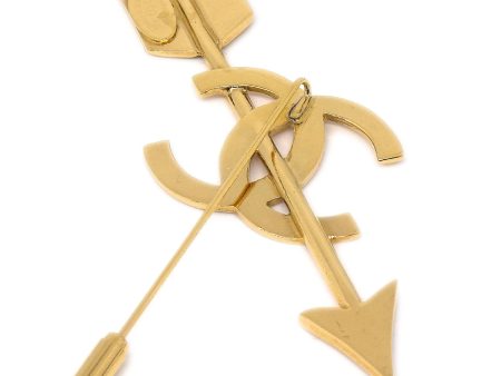 Chanel * 1994 CC And Arrow Brooch Pin Gold 29 For Discount