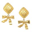 Chanel 1980s Dangle Bow Earrings Gold Clip-On Online now