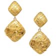 Chanel 1980s Bow Dangling Earrings Clip-On Gold For Discount