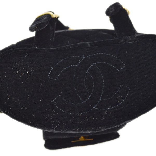 CHANEL * 1994-1996 Black Velvet Duma Backpack Small For Sale