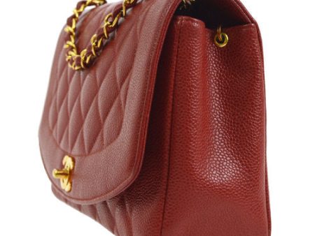 Chanel * 1991-1994 Red Caviar Medium Diana Flap Bag For Cheap