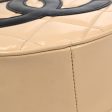 CHANEL * 1995 Round Cosmetic Chain vanity Hand Bag Beige Cheap