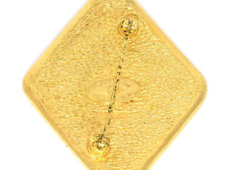 CHANEL 1986-1994 Diamond Shape Brooch Pin Gold 1134 Supply